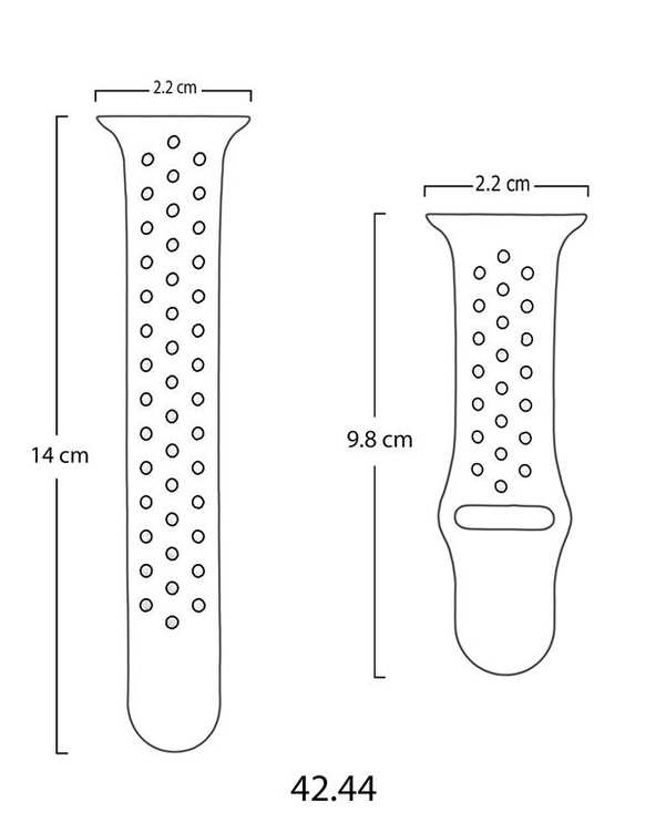 بند سیلیکونی مشکی آبی طرح Nike مناسب اپل واچ 42/44 میلی متری